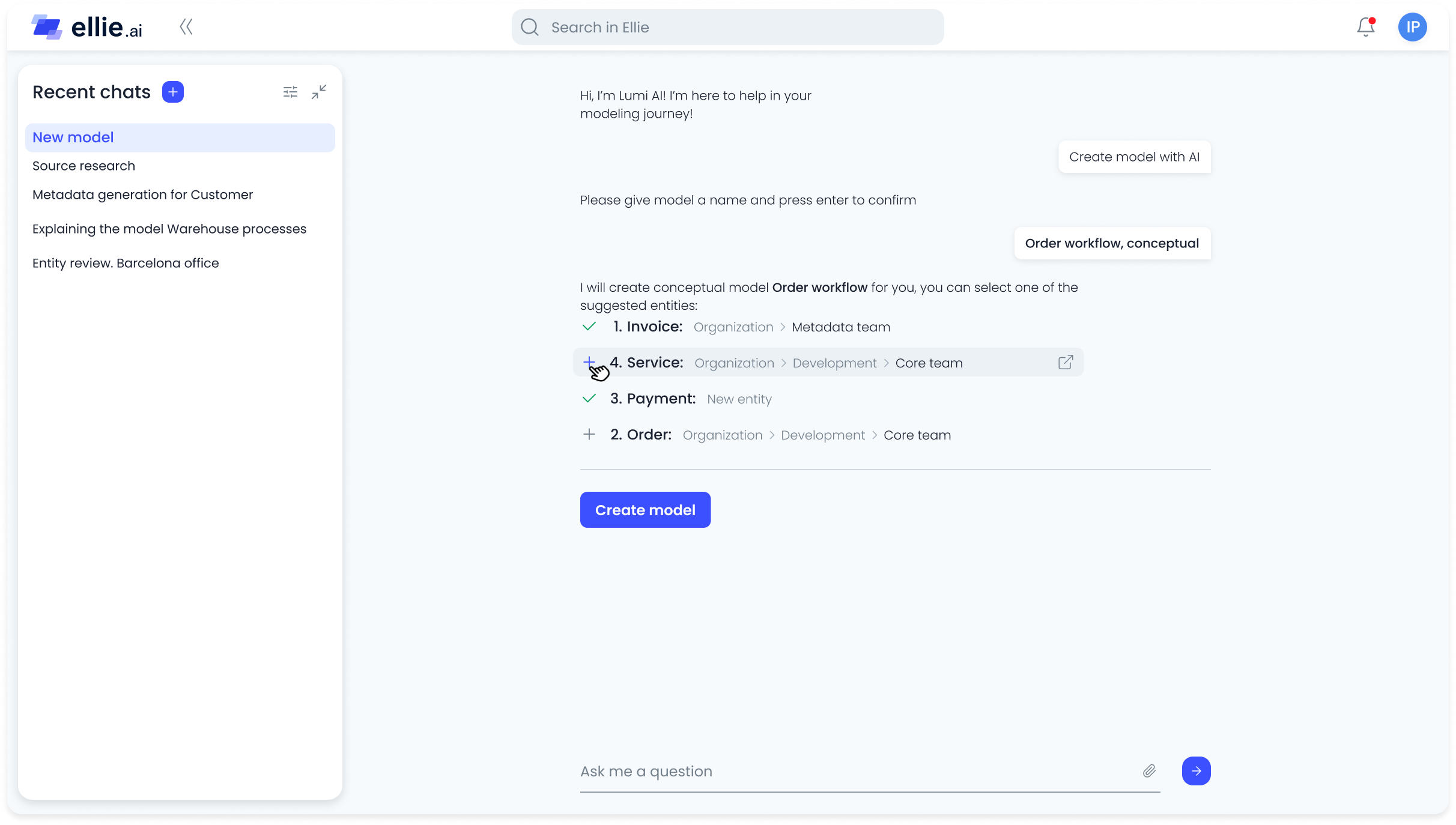 Lumi Chat — conversational AI agent