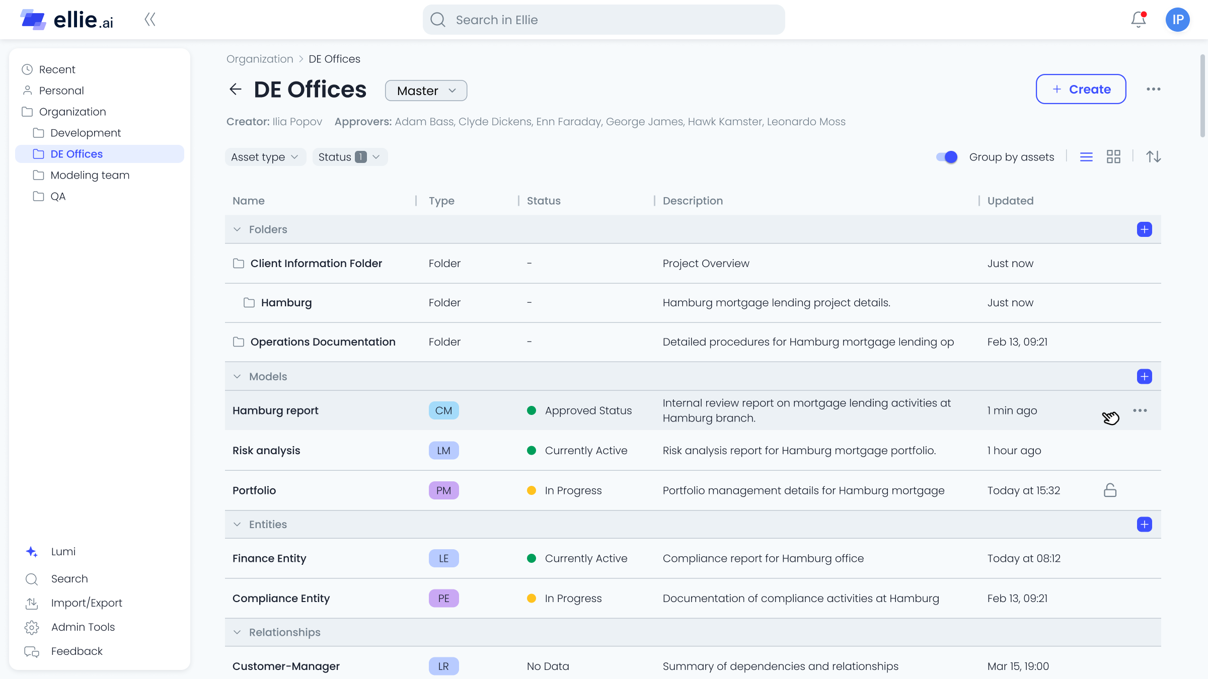 After — new structured Ellie UI